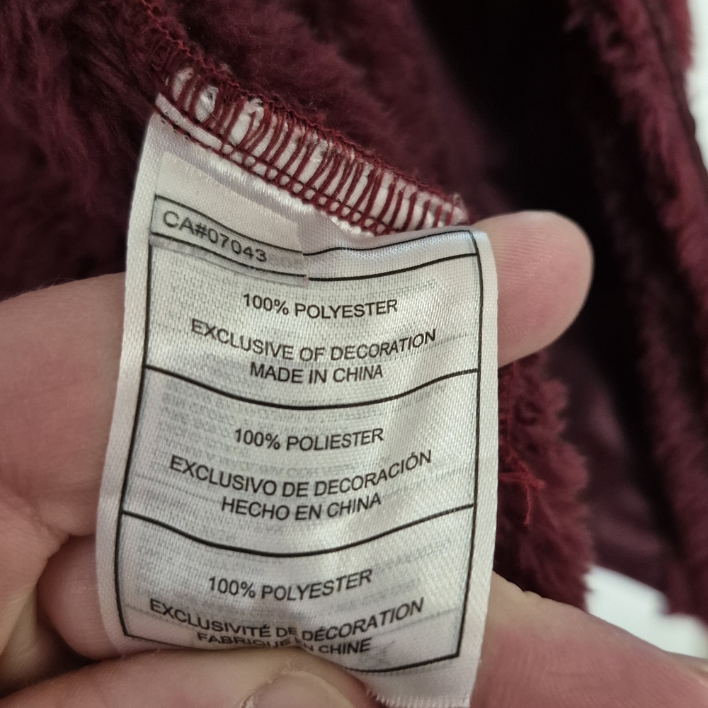 Reebok Plush Burgundy Zip-Up Hoodie - Picture 6 of 6